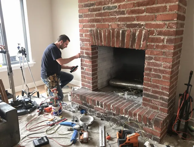 Fountain Valley Chimney Sweep specialist finalizing chimney liner service in Fountain Valley, CA