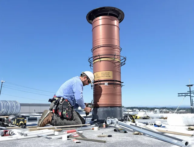 Installed chimney liner by Fountain Valley Chimney Sweep in Fountain Valley, CA