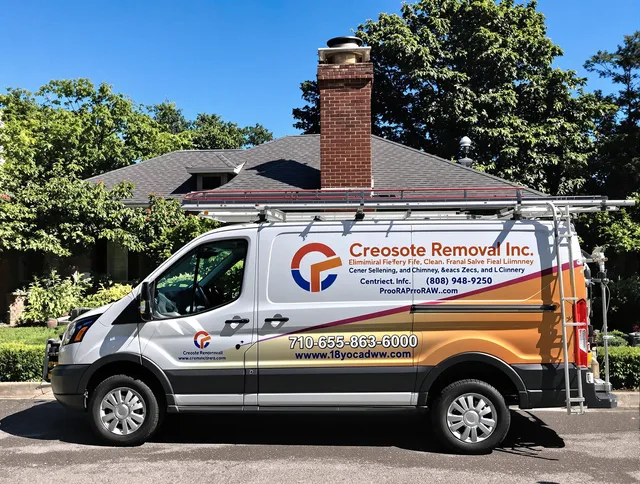 Fountain Valley Chimney Sweep technician removing creosote safely in Fountain Valley, CA
