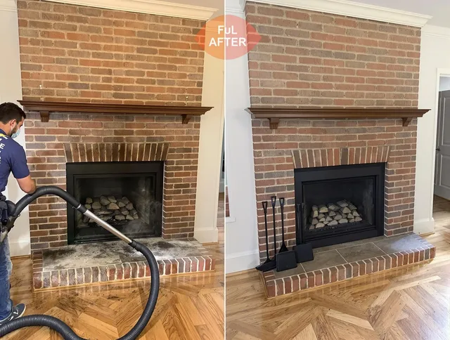 Fountain Valley Chimney Sweep carefully sanitizing a fireplace in Fountain Valley, CA