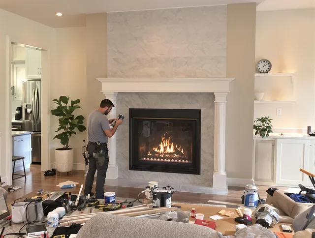 Newly installed fireplace by Fountain Valley Chimney Sweep in Fountain Valley, CA